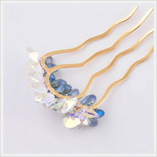 璀璨新飾，韓風(fēng)盤(pán)發(fā)必備 新光飾品水晶花發(fā)梳新品促銷(xiāo)